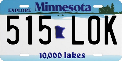 MN license plate 515LOK
