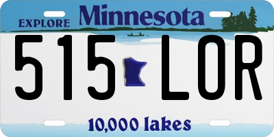 MN license plate 515LOR