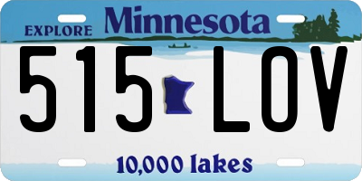 MN license plate 515LOV