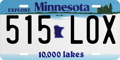 MN license plate 515LOX
