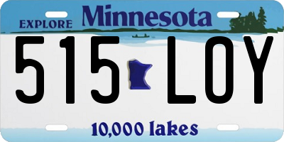 MN license plate 515LOY