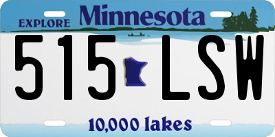 MN license plate 515LSW