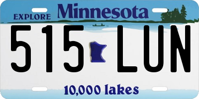 MN license plate 515LUN