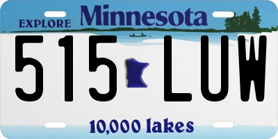 MN license plate 515LUW