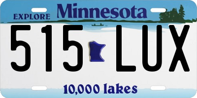 MN license plate 515LUX
