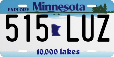 MN license plate 515LUZ