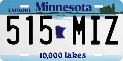 MN license plate 515MIZ
