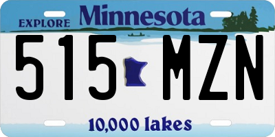 MN license plate 515MZN