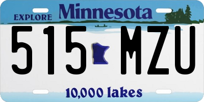 MN license plate 515MZU