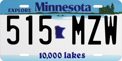 MN license plate 515MZW