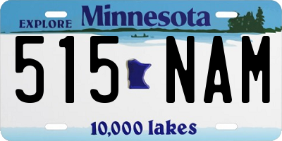 MN license plate 515NAM