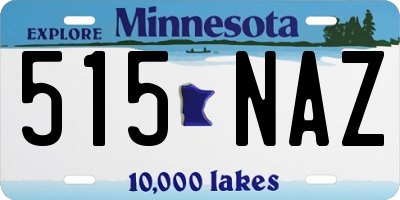 MN license plate 515NAZ