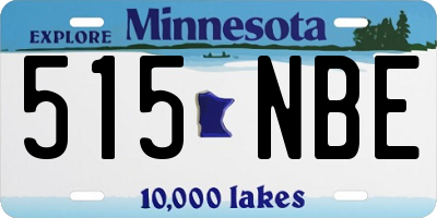 MN license plate 515NBE