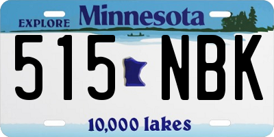 MN license plate 515NBK