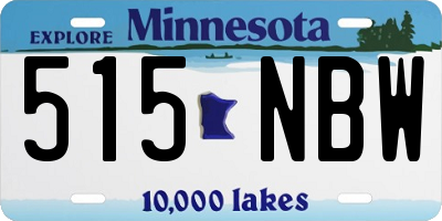 MN license plate 515NBW