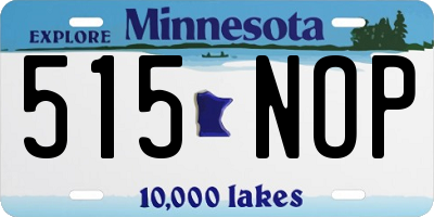 MN license plate 515NOP