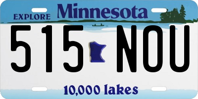 MN license plate 515NOU