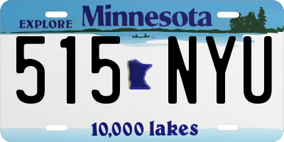 MN license plate 515NYU