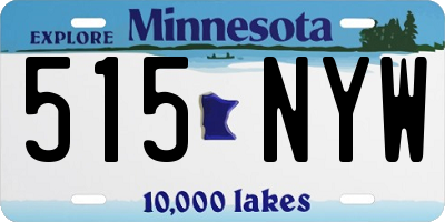 MN license plate 515NYW