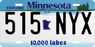 MN license plate 515NYX