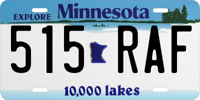 MN license plate 515RAF