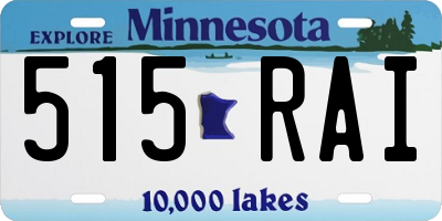 MN license plate 515RAI
