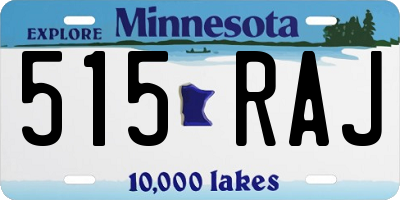 MN license plate 515RAJ