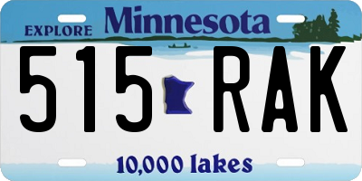 MN license plate 515RAK