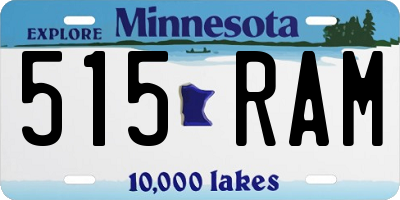 MN license plate 515RAM
