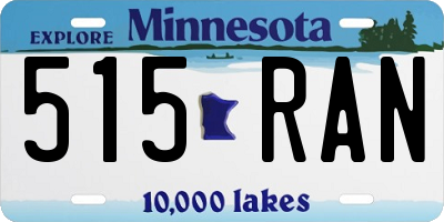 MN license plate 515RAN