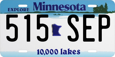 MN license plate 515SEP