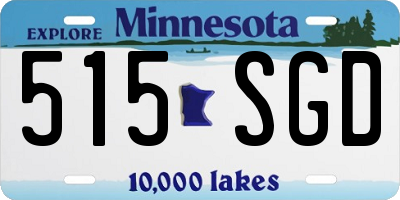 MN license plate 515SGD