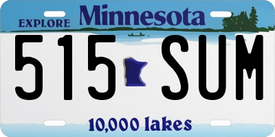 MN license plate 515SUM