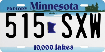 MN license plate 515SXW