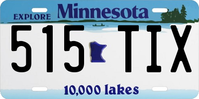 MN license plate 515TIX