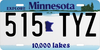 MN license plate 515TYZ