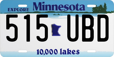 MN license plate 515UBD
