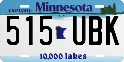 MN license plate 515UBK