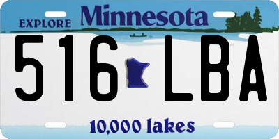 MN license plate 516LBA