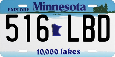 MN license plate 516LBD