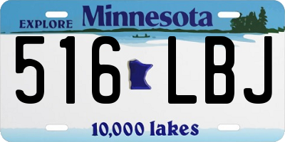 MN license plate 516LBJ