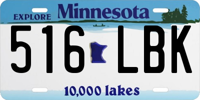 MN license plate 516LBK