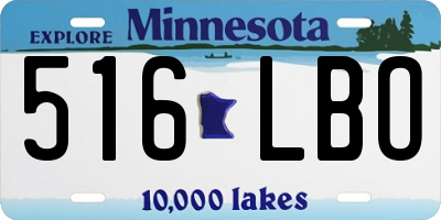 MN license plate 516LBO