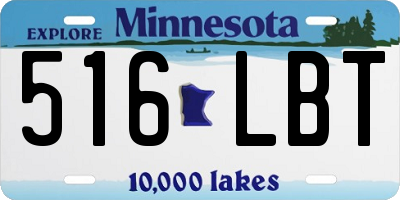 MN license plate 516LBT