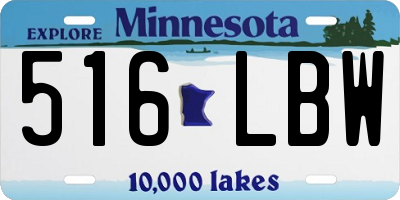 MN license plate 516LBW