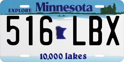 MN license plate 516LBX