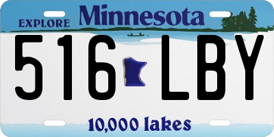 MN license plate 516LBY