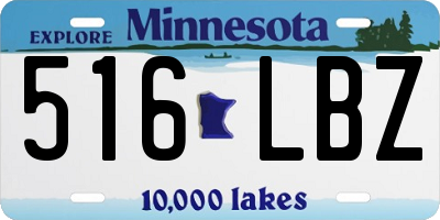 MN license plate 516LBZ