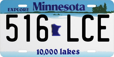 MN license plate 516LCE