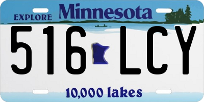 MN license plate 516LCY